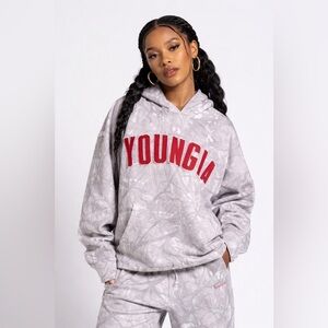YoungLA Hunting Season Hoodie Grey Camo Size Small Medium Womens NEW SOLD OUT